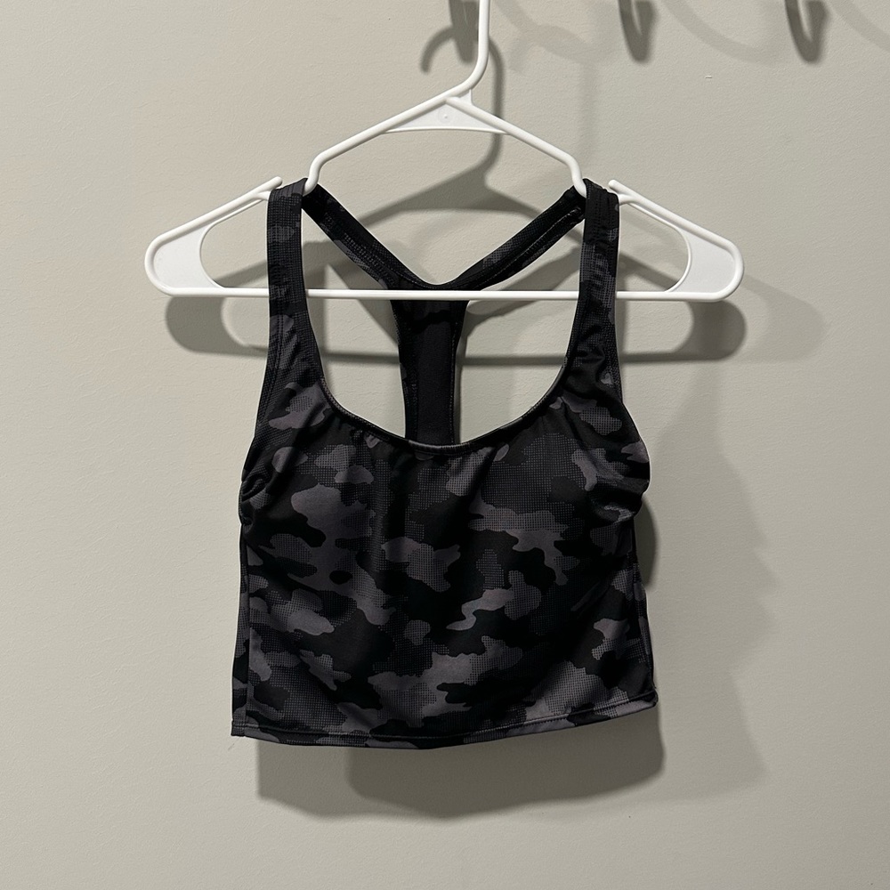 All In Motion Cropped, Camo Workout Top